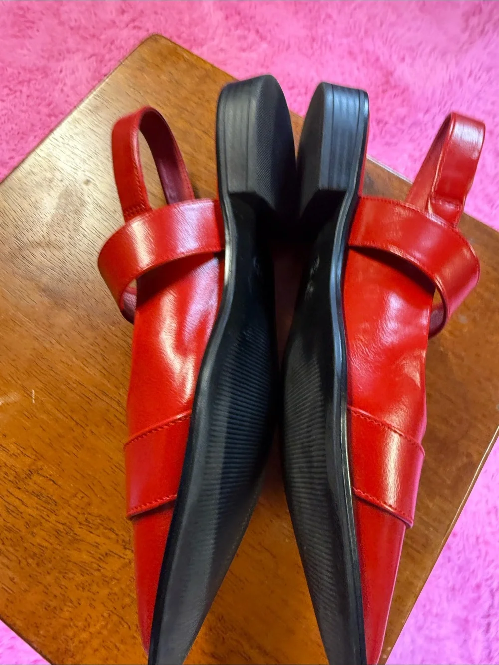 wild fable Red Pointed Slingback Buckle Flats with Double Straps - Picture 2 of 3